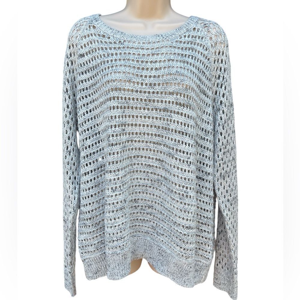 NEW YORK & COMPANY Size XL crochet lSweater, Long sleeve, Zipper Back